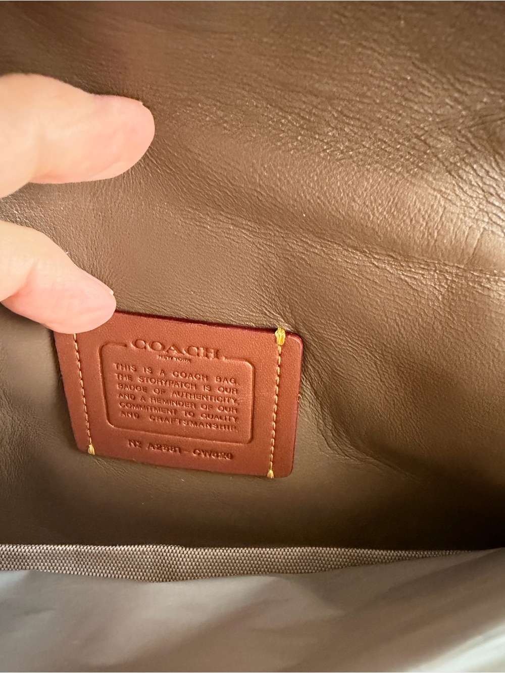 Coach Quilted Tabby 26 Cedar Suede Shoulder Bag with Gold Hardware - Picture 14 of 17